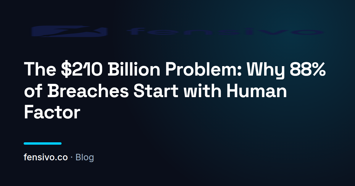 The $210 Billion Problem: Why 88% of Breaches Start with Human Factor